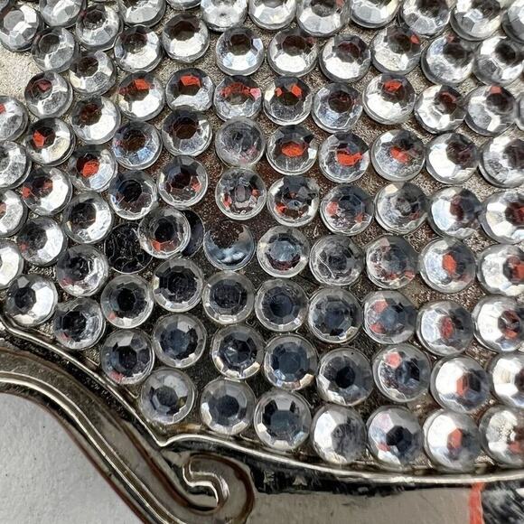 Silver Tone Rhinestone Scroll Western Bling Belt Buckle - Picture 7 of 10